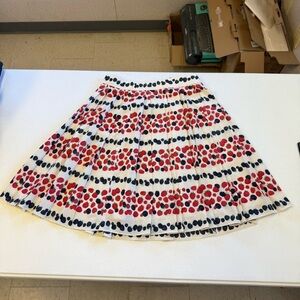 Jcrew berry print Pleated Skirt - Red, Blue, White, size 8P
